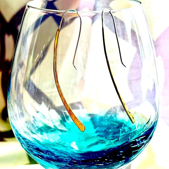 Silpada Sterling Silver & Hammered Brass Threader Earrings Beautiful 😍 !! - Picture 4 of 5